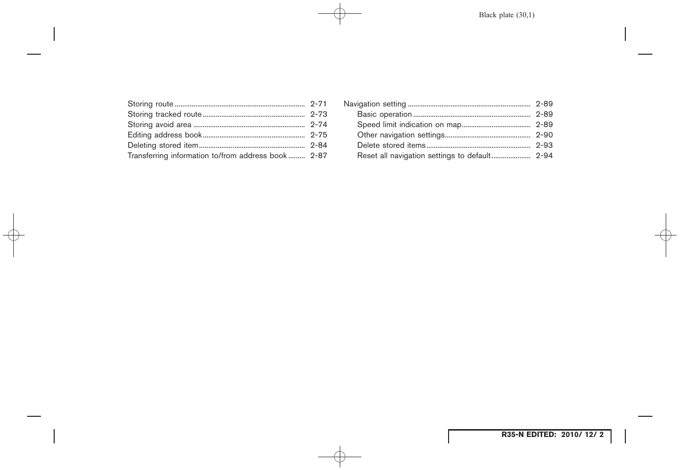 NISSAN 2012 GT R - Multi Function Display Owner's Manual User Manual | Page 30 / 307