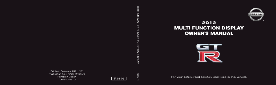 NISSAN 2012 GT R - Multi Function Display Owner's Manual User Manual | Page 307 / 307