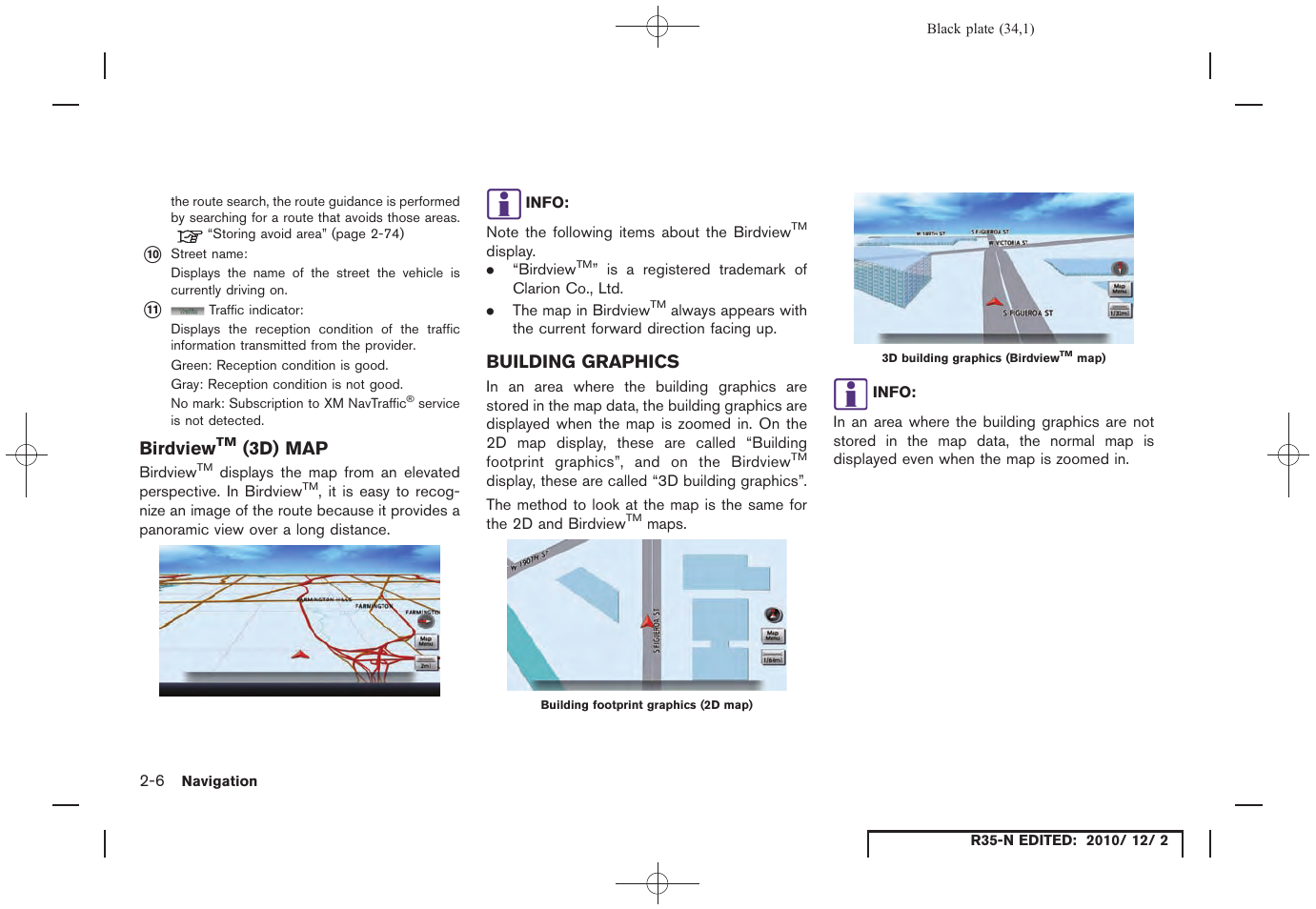 Birdview™ (3d) map, Building graphics, Birdview | 3d) map -6, Building graphics -6 | NISSAN 2012 GT R - Multi Function Display Owner's Manual User Manual | Page 34 / 307