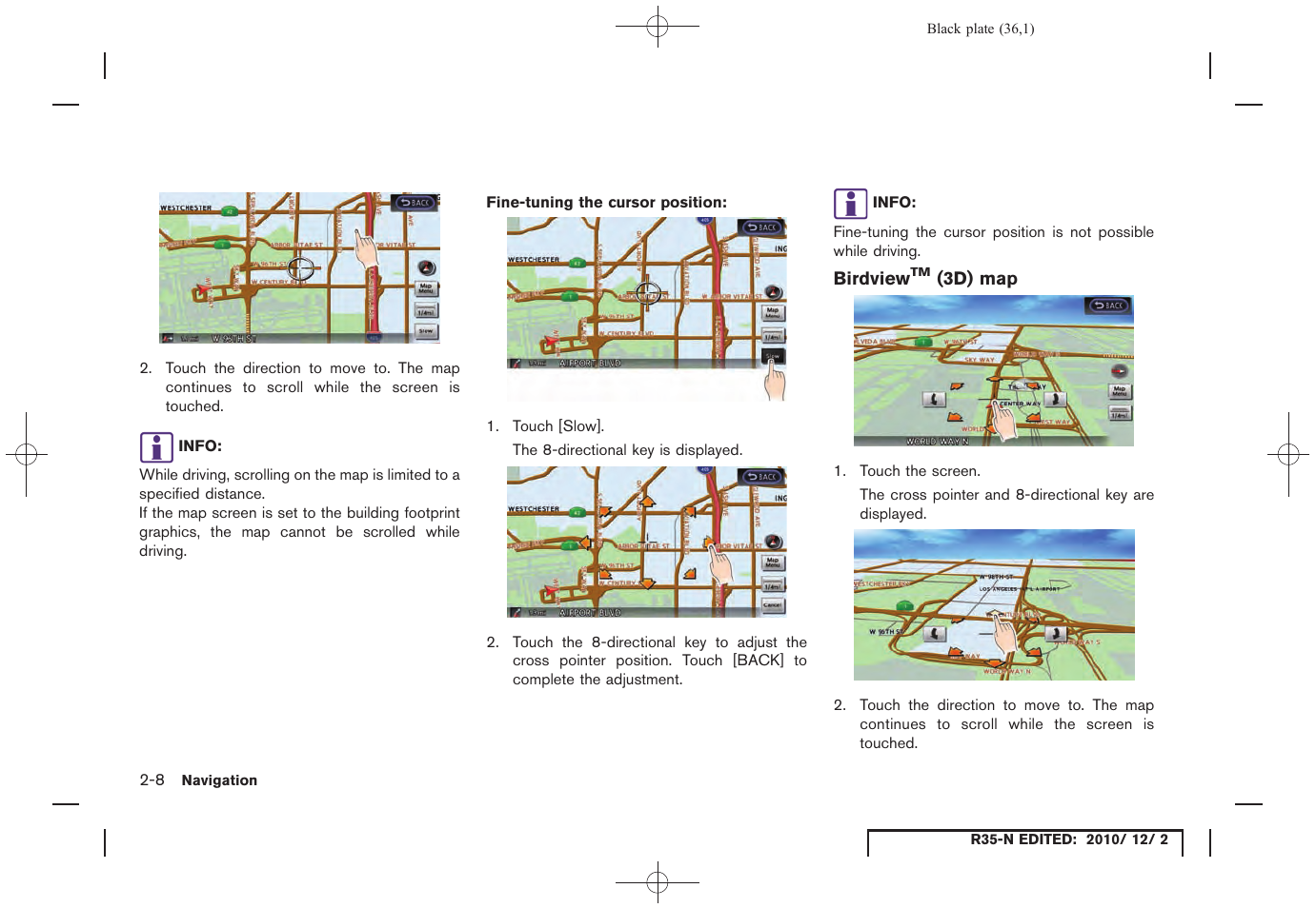 Birdview™ (3d) map | NISSAN 2012 GT R - Multi Function Display Owner's Manual User Manual | Page 36 / 307