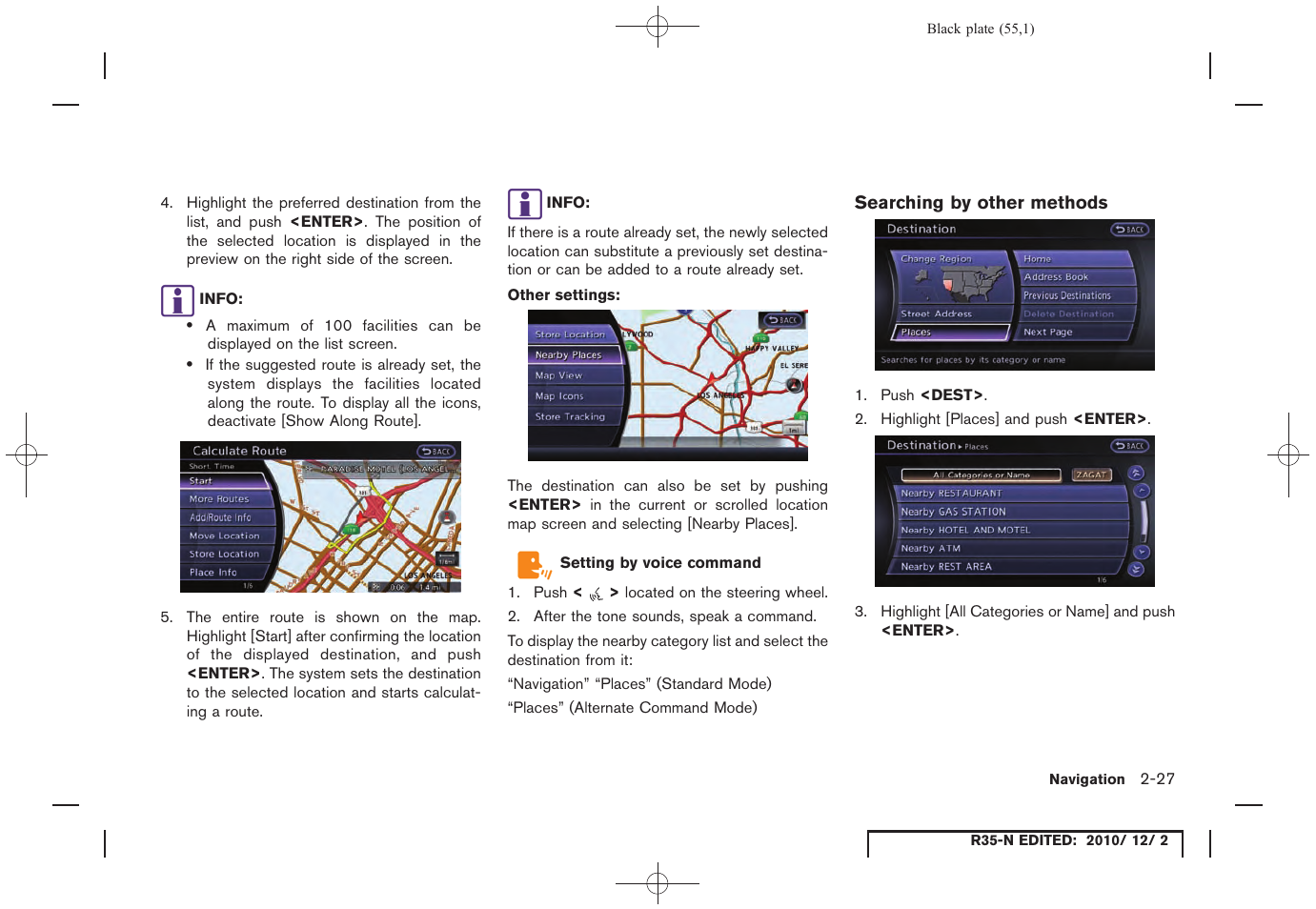 Searching by other methods | NISSAN 2012 GT R - Multi Function Display Owner's Manual User Manual | Page 55 / 307