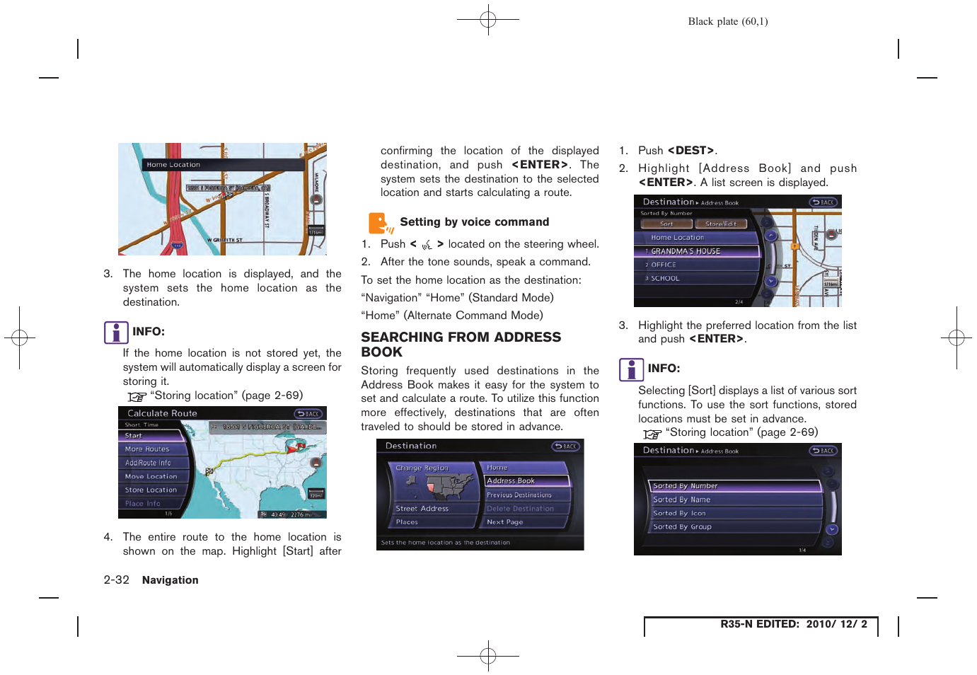 Searching from address book, Searching from address book -32 | NISSAN 2012 GT R - Multi Function Display Owner's Manual User Manual | Page 60 / 307