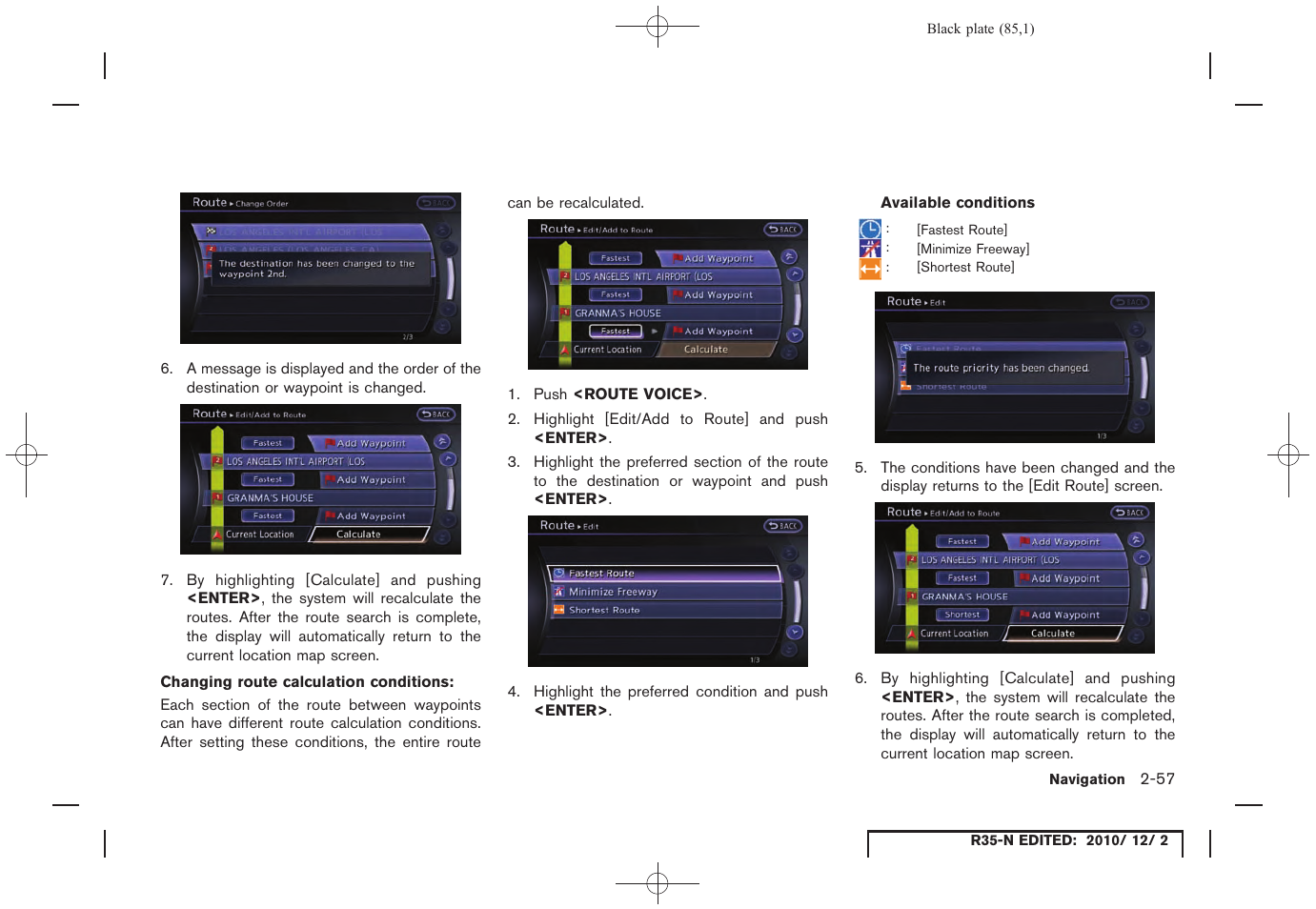 NISSAN 2012 GT R - Multi Function Display Owner's Manual User Manual | Page 85 / 307