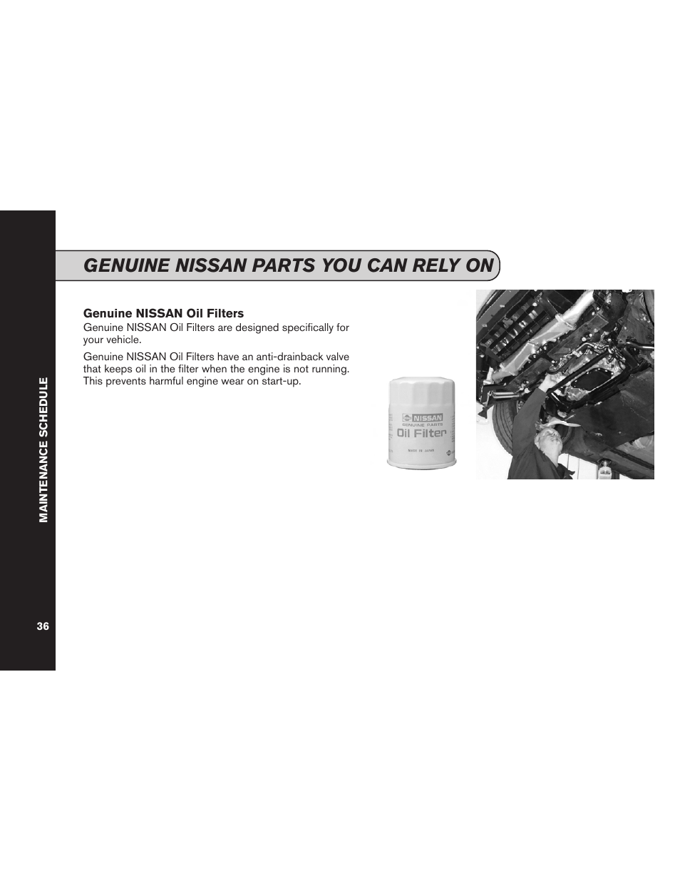 Genuine nissan parts you can rely on | NISSAN 2012 GT R - Service & Maintenance Guide User Manual | Page 38 / 60