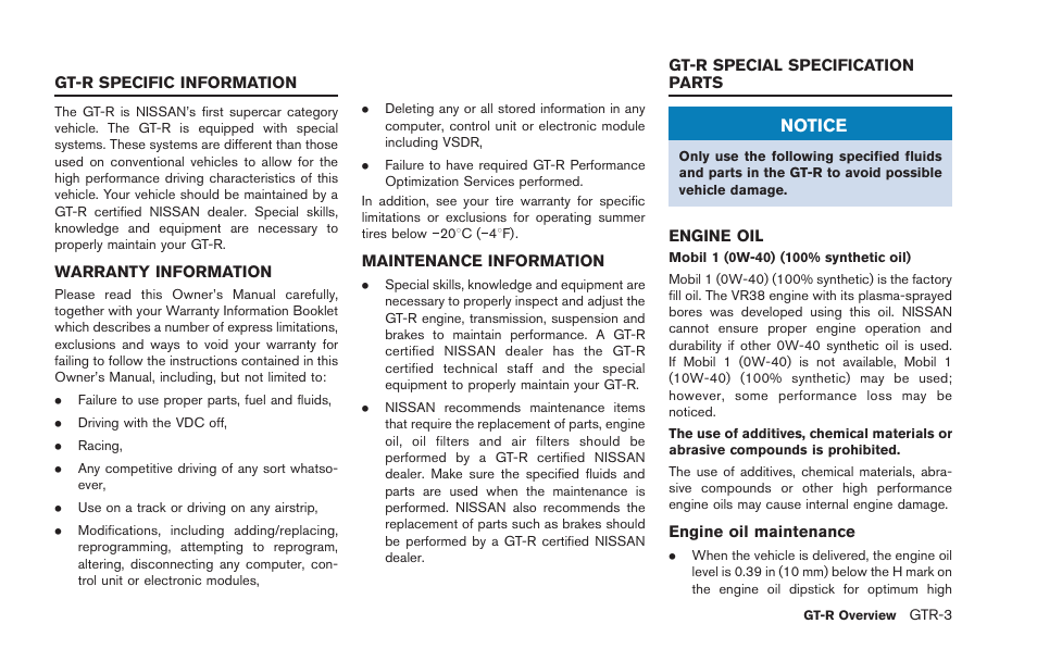 Notice | NISSAN 2013 GT R - Owner's Manual User Manual | Page 10 / 346