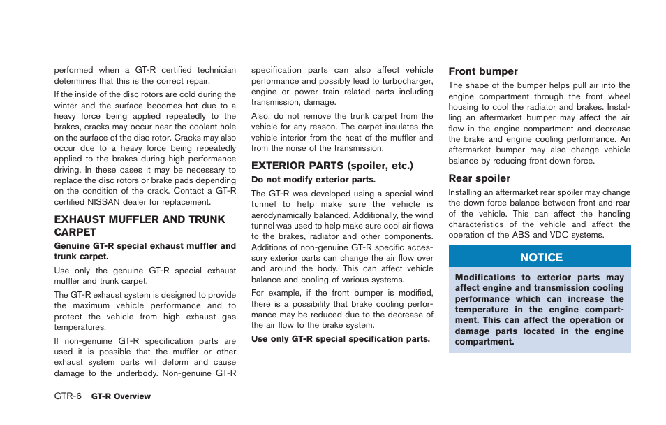 Notice | NISSAN 2013 GT R - Owner's Manual User Manual | Page 13 / 346