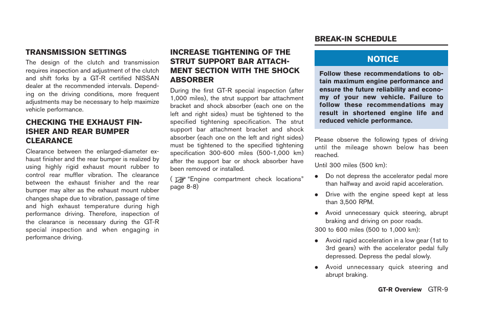 Notice | NISSAN 2013 GT R - Owner's Manual User Manual | Page 16 / 346