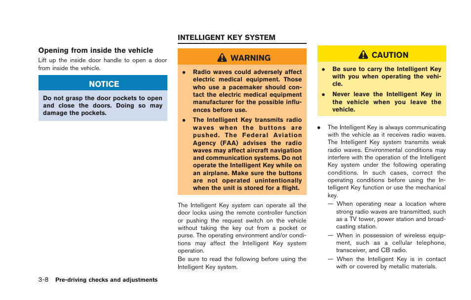 Intelligent key system -8 | NISSAN 2013 GT R - Owner's Manual User Manual | Page 169 / 346