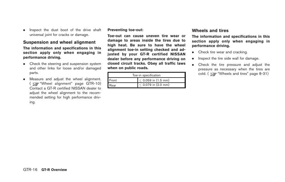 NISSAN 2013 GT R - Owner's Manual User Manual | Page 23 / 346