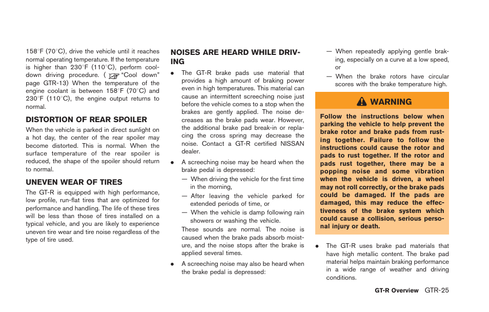 Warning | NISSAN 2013 GT R - Owner's Manual User Manual | Page 32 / 346