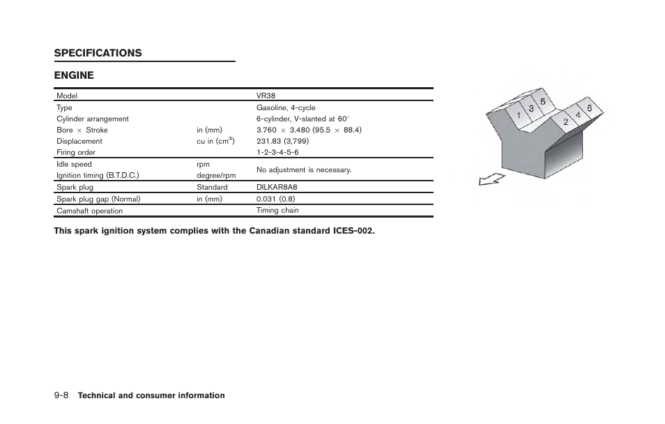 Specifications -8, Engine -8, Engine | Specifications | NISSAN 2013 GT R - Owner's Manual User Manual | Page 321 / 346