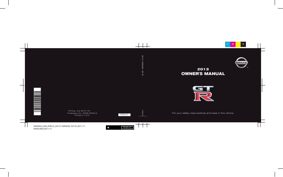 Owner's manual, R35-d | NISSAN 2013 GT R - Owner's Manual User Manual | Page 346 / 346