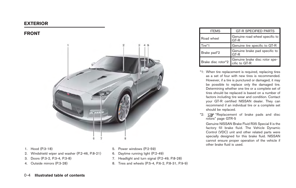 Exterior -4, Front -4, Front | Exterior | NISSAN 2013 GT R - Owner's Manual User Manual | Page 41 / 346