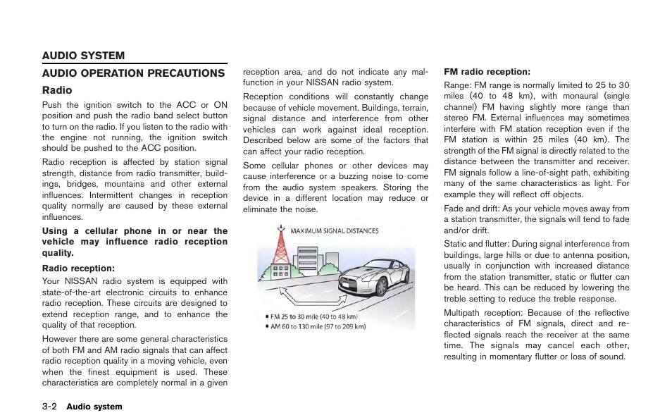 Audio system -2, Audio operation precautions -2 | NISSAN 2013 GT R - Multi Function Display Owner's Manual User Manual | Page 130 / 315