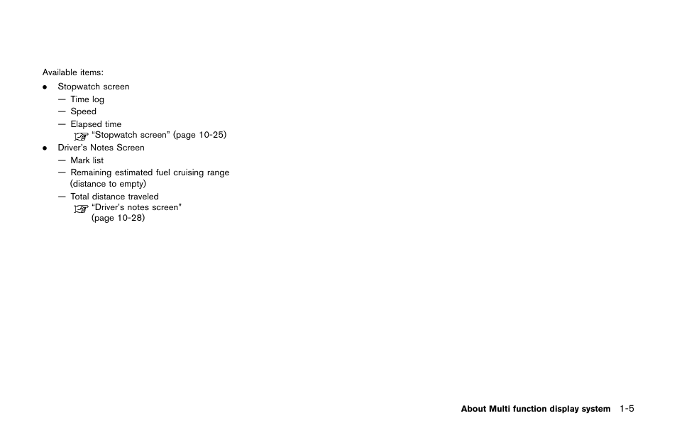 NISSAN 2013 GT R - Multi Function Display Owner's Manual User Manual | Page 15 / 315