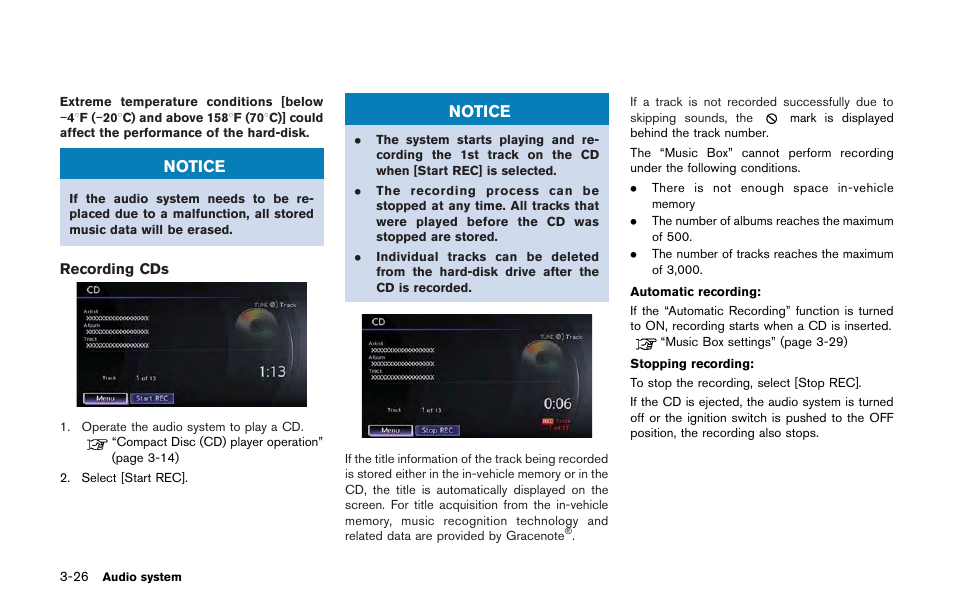 Notice | NISSAN 2013 GT R - Multi Function Display Owner's Manual User Manual | Page 154 / 315