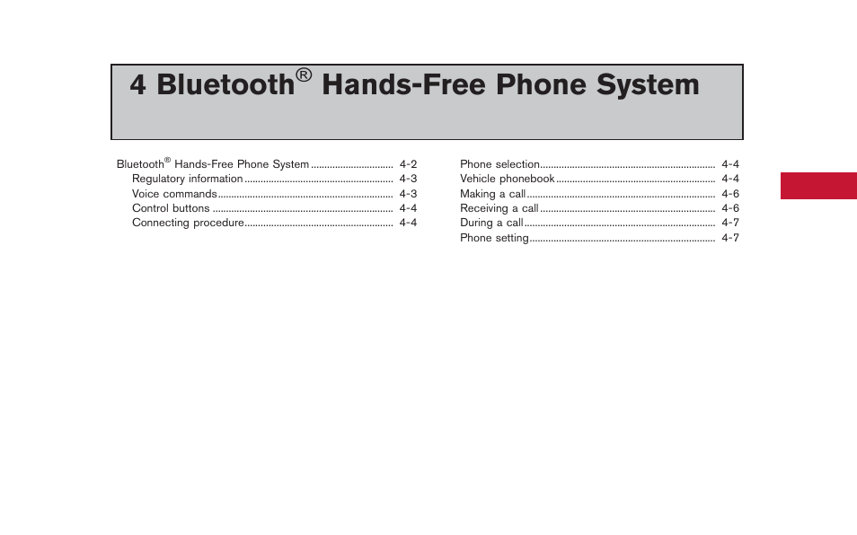 Bluetooth, Hands-free phone system, 4 bluetooth | NISSAN 2013 GT R - Multi Function Display Owner's Manual User Manual | Page 161 / 315