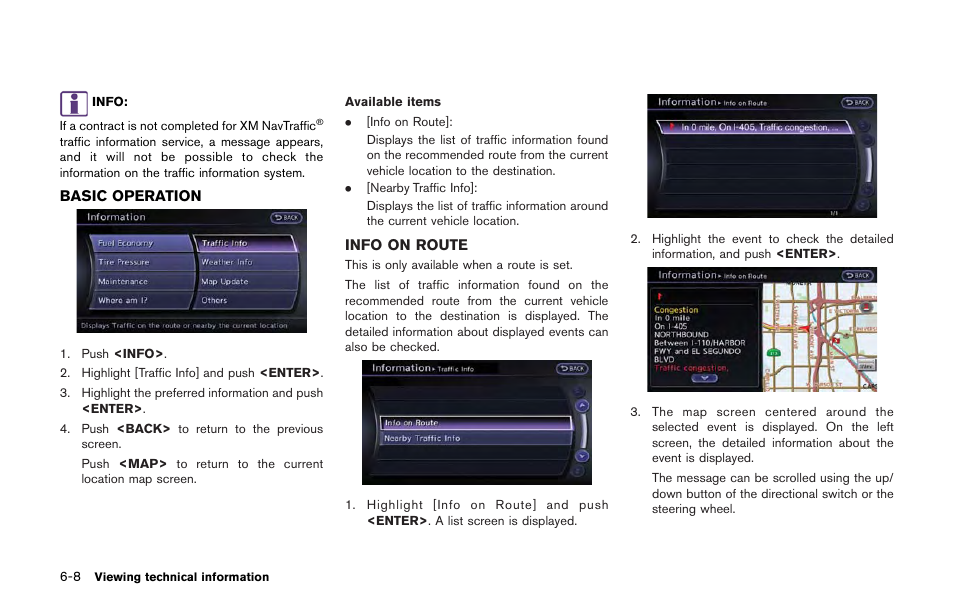 Basic operation -8 info on route -8 | NISSAN 2013 GT R - Multi Function Display Owner's Manual User Manual | Page 186 / 315