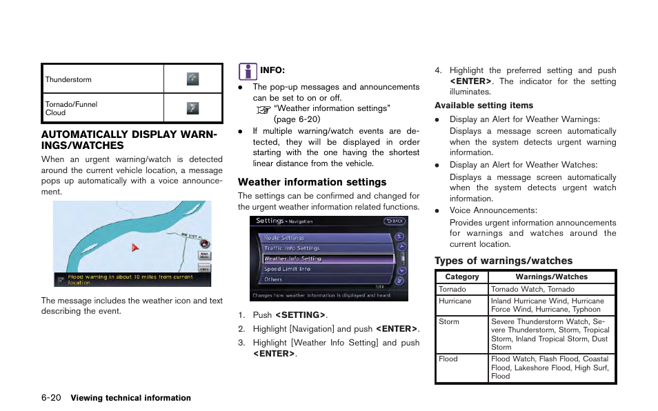Automatically display warnings/watches -20 | NISSAN 2013 GT R - Multi Function Display Owner's Manual User Manual | Page 198 / 315