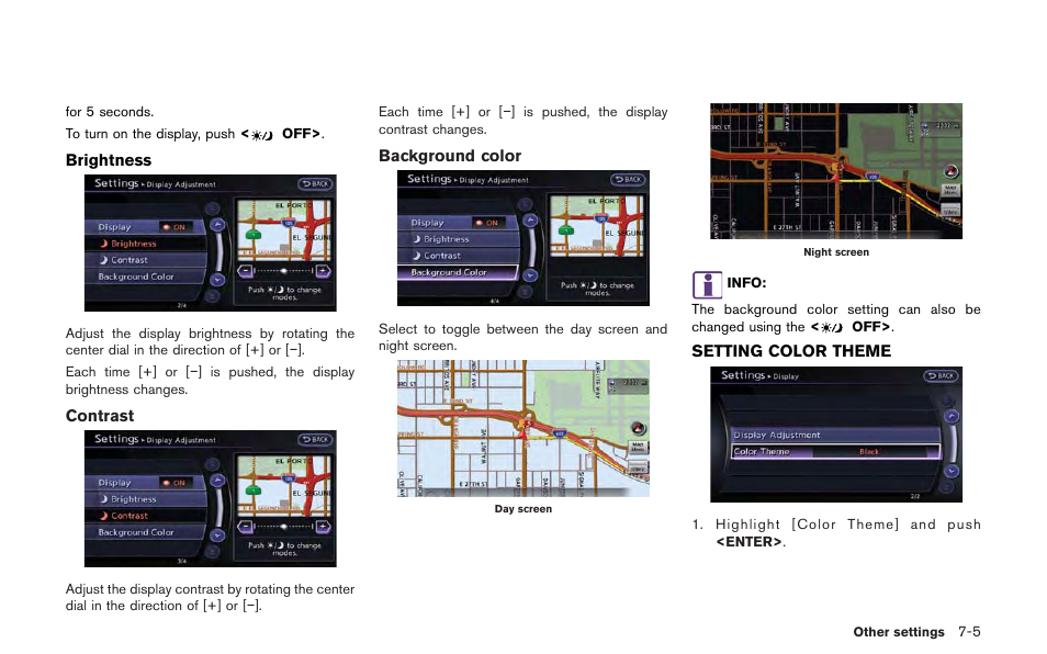 Setting color theme -5 | NISSAN 2013 GT R - Multi Function Display Owner's Manual User Manual | Page 207 / 315