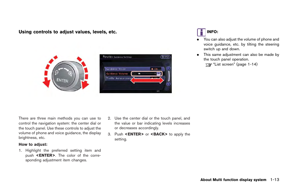 NISSAN 2013 GT R - Multi Function Display Owner's Manual User Manual | Page 23 / 315