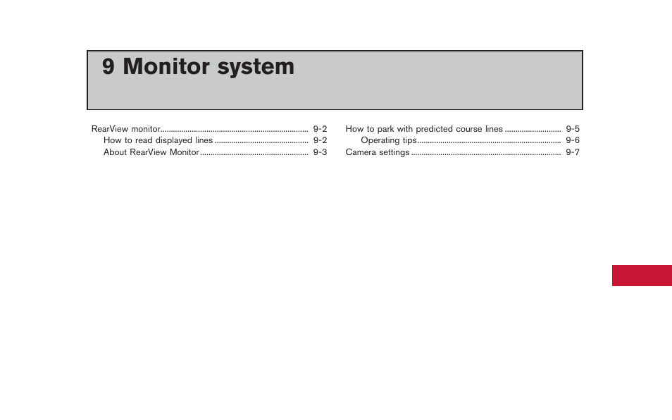 Monitor system, 9 monitor system | NISSAN 2013 GT R - Multi Function Display Owner's Manual User Manual | Page 239 / 315