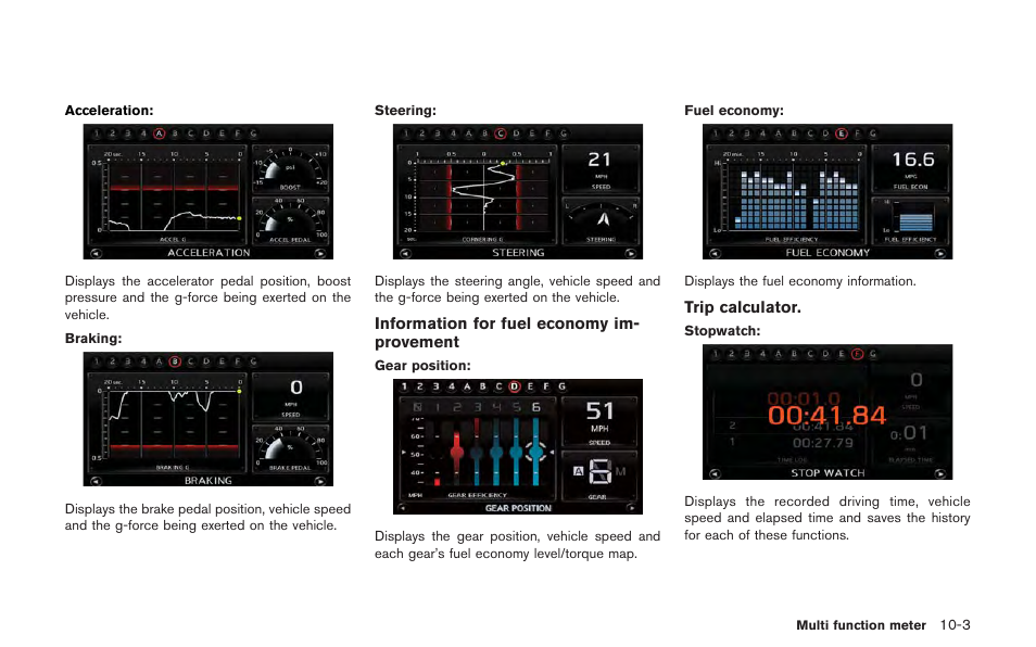 NISSAN 2013 GT R - Multi Function Display Owner's Manual User Manual | Page 249 / 315