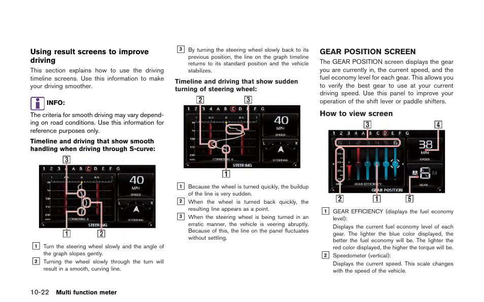 Gear position screen -22 | NISSAN 2013 GT R - Multi Function Display Owner's Manual User Manual | Page 268 / 315