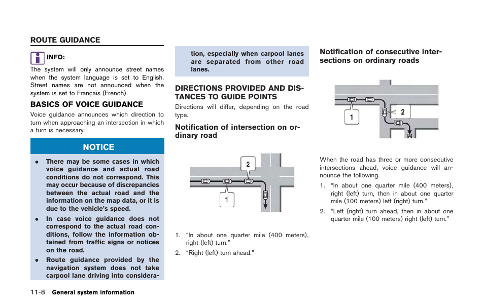 Route guidance -8 | NISSAN 2013 GT R - Multi Function Display Owner's Manual User Manual | Page 286 / 315