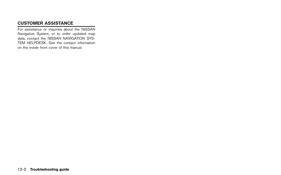 Customer assistance -2 | NISSAN 2013 GT R - Multi Function Display Owner's Manual User Manual | Page 298 / 315