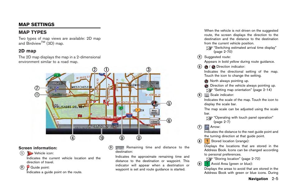Map settings -5, Map types -5 | NISSAN 2013 GT R - Multi Function Display Owner's Manual User Manual | Page 33 / 315