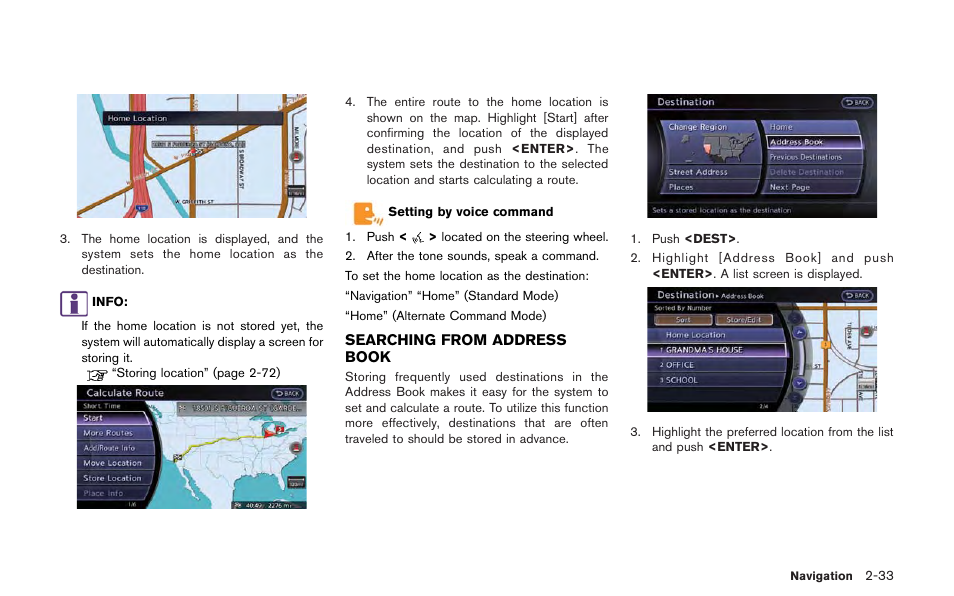 Searching from address book -33 | NISSAN 2013 GT R - Multi Function Display Owner's Manual User Manual | Page 61 / 315