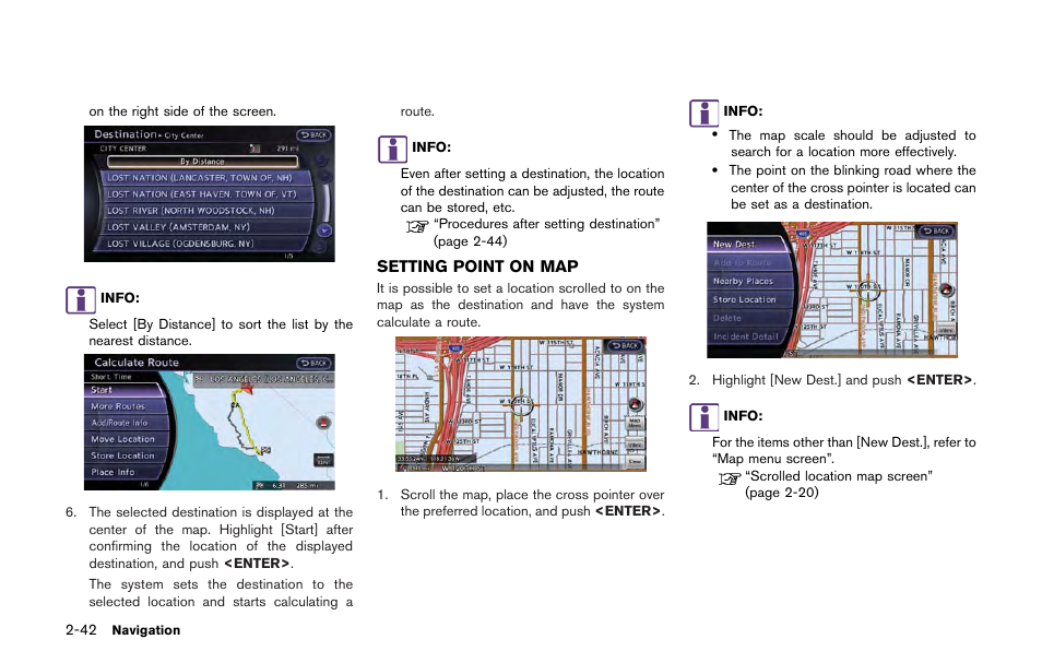 Setting point on map -42 | NISSAN 2013 GT R - Multi Function Display Owner's Manual User Manual | Page 70 / 315