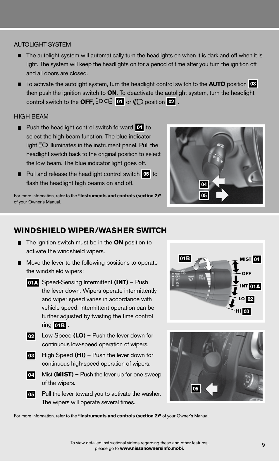 Windshield wiper/washer switch | NISSAN 2013 GT R - Quick Reference Guide User Manual | Page 11 / 24
