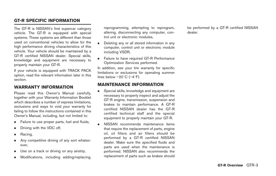 NISSAN 2014 GT R - Owner's Manual User Manual | Page 10 / 354