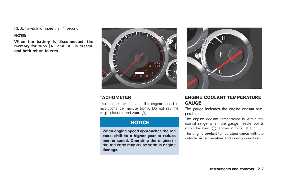 Tachometer -7 engine coolant temperature gauge -7 | NISSAN 2014 GT R - Owner's Manual User Manual | Page 104 / 354