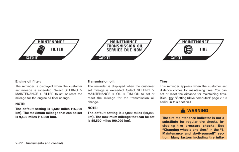Warning | NISSAN 2014 GT R - Owner's Manual User Manual | Page 119 / 354