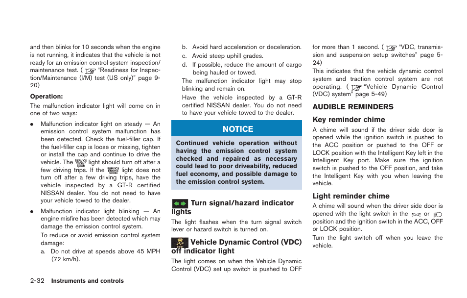 Audible reminders -32 | NISSAN 2014 GT R - Owner's Manual User Manual | Page 129 / 354