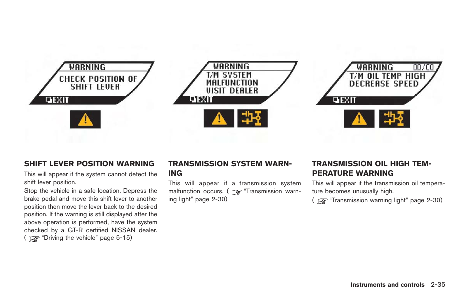 NISSAN 2014 GT R - Owner's Manual User Manual | Page 132 / 354