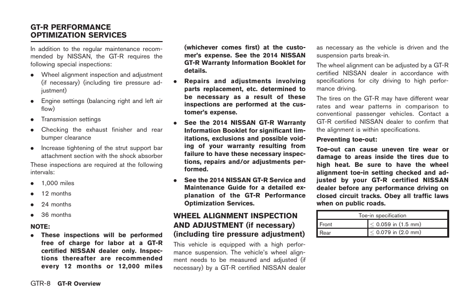 NISSAN 2014 GT R - Owner's Manual User Manual | Page 15 / 354