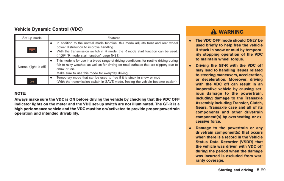 Warning | NISSAN 2014 GT R - Owner's Manual User Manual | Page 226 / 354