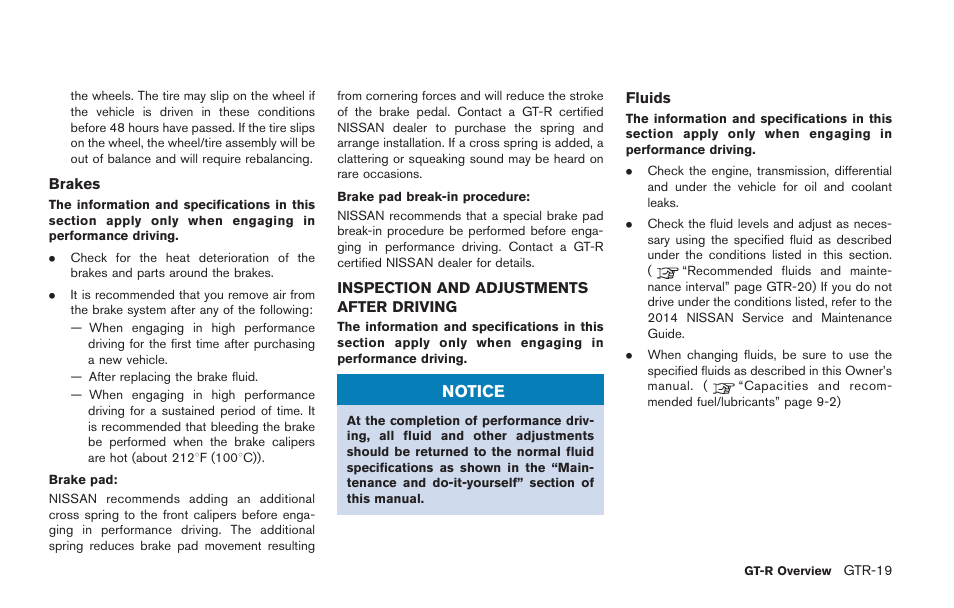 Notice | NISSAN 2014 GT R - Owner's Manual User Manual | Page 26 / 354