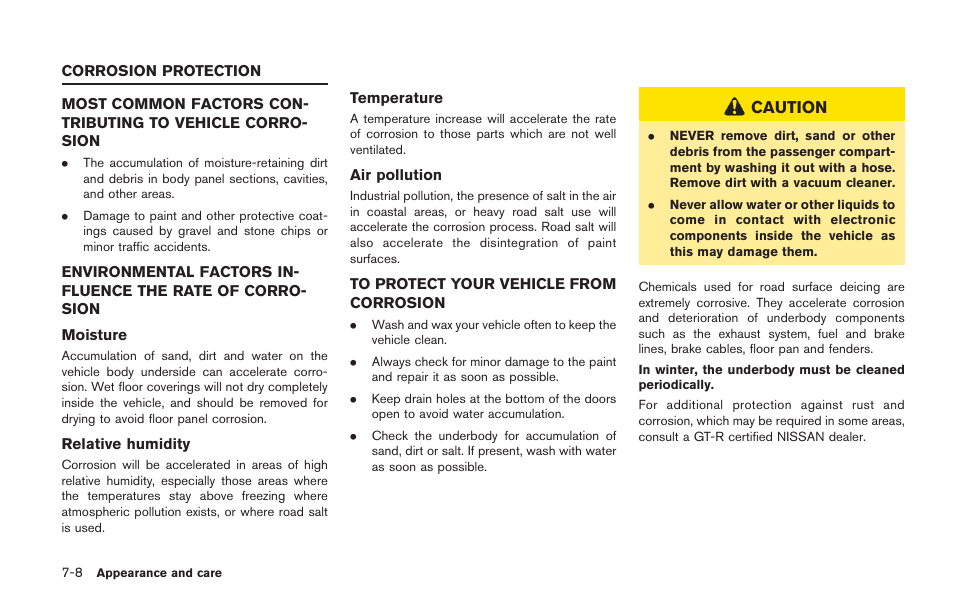 Corrosion protection -8 | NISSAN 2014 GT R - Owner's Manual User Manual | Page 271 / 354