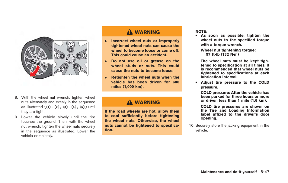 Warning | NISSAN 2014 GT R - Owner's Manual User Manual | Page 318 / 354
