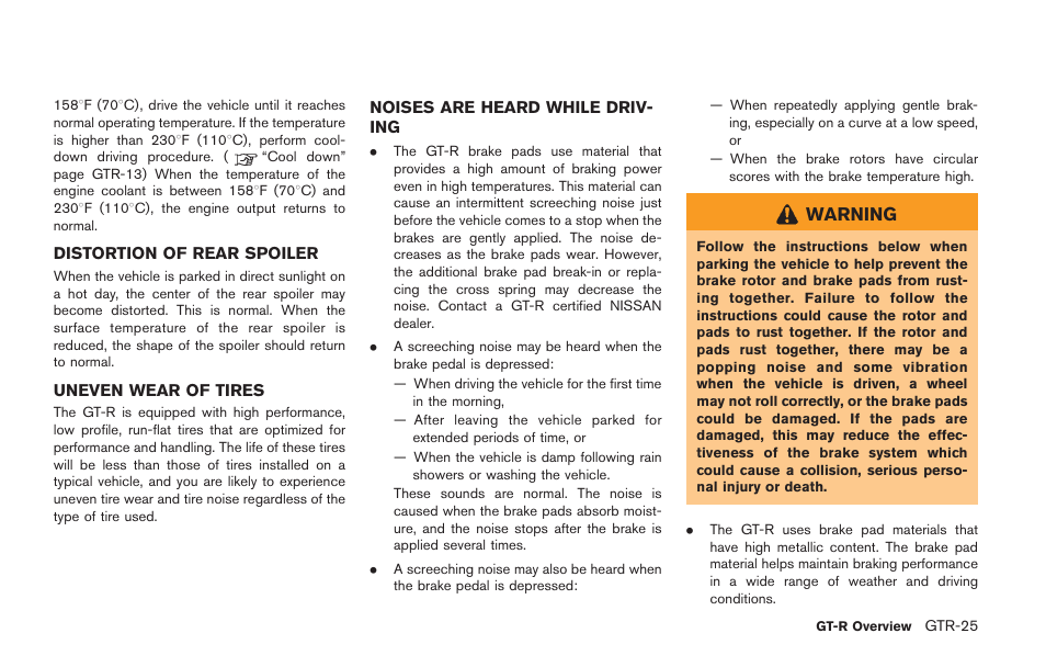 Warning | NISSAN 2014 GT R - Owner's Manual User Manual | Page 32 / 354
