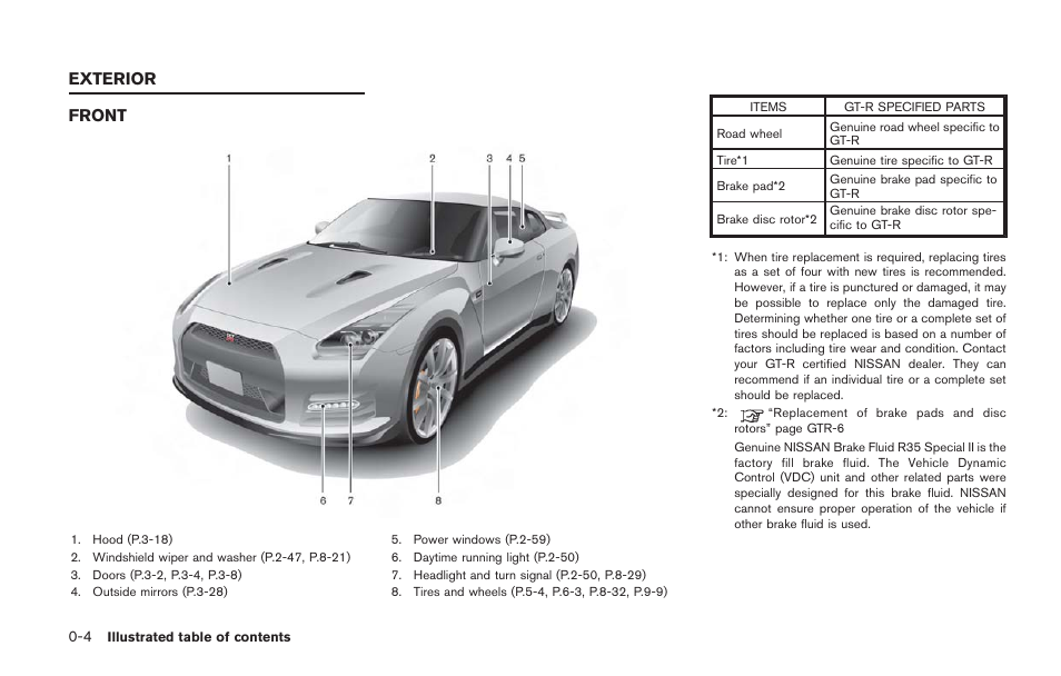 Exterior -4, Front -4, Front | Exterior | NISSAN 2014 GT R - Owner's Manual User Manual | Page 41 / 354