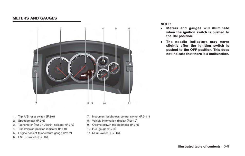 Meters and gauges -9 | NISSAN 2014 GT R - Owner's Manual User Manual | Page 46 / 354