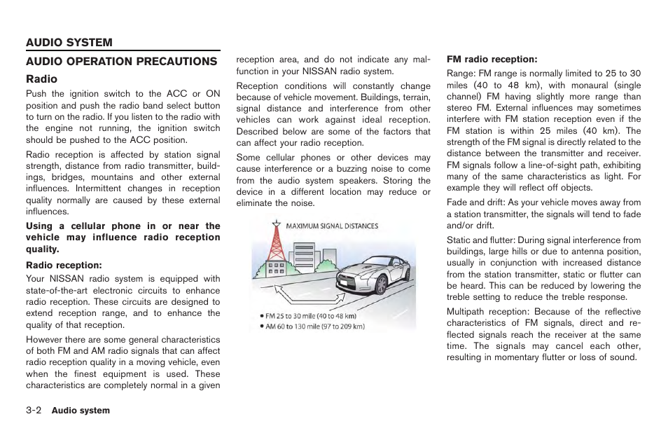 Audio system -2, Audio operation precautions -2 | NISSAN 2014 GT R - Multi Function Display Owner's Manual User Manual | Page 129 / 314