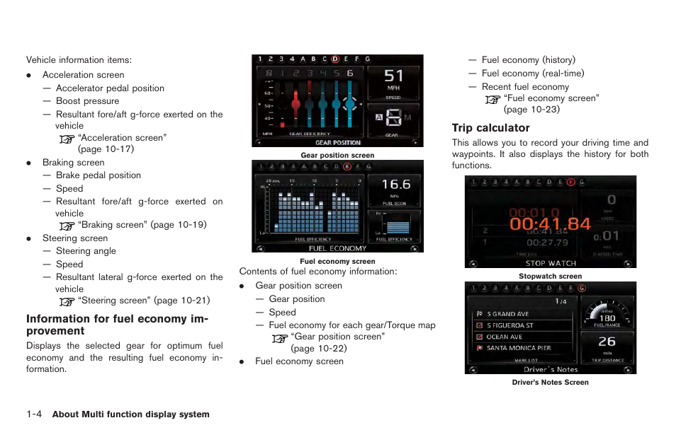 NISSAN 2014 GT R - Multi Function Display Owner's Manual User Manual | Page 13 / 314