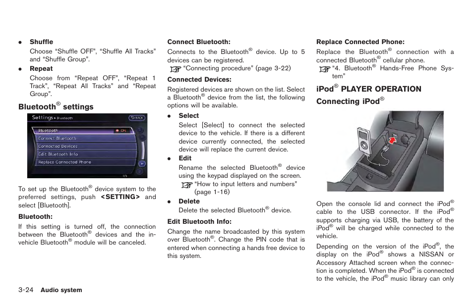Ipod, Player operation -24 | NISSAN 2014 GT R - Multi Function Display Owner's Manual User Manual | Page 151 / 314